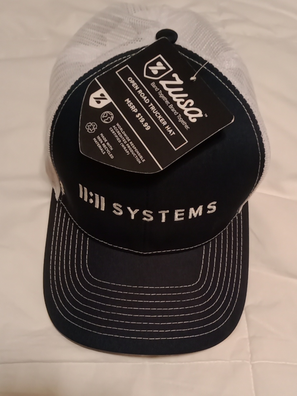 11:11 Systems Black and White Trucker Hat by